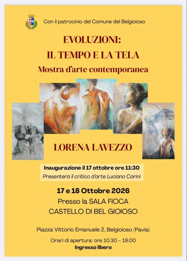 Lorena Lavezzo al Castello di Bel Gioioso con la mostra Evoluzioni: Il tempo e la tela